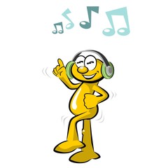 Dancing cartoon isolated on white background