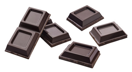 Chocolate pieces set 1 isolated on white background