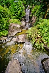 Obraz na płótnie Canvas 庭園の滝