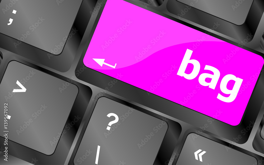 Poster bag button on computer pc keyboard key