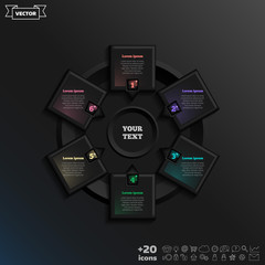 Vector infographic design with colorful square.