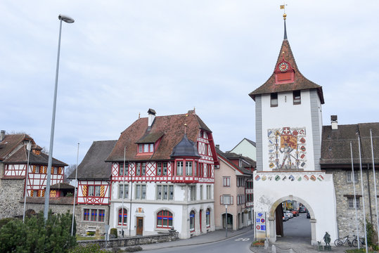 Medieval houses at Sempach on Switzerland
