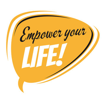 empower your life retro speech bubble