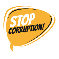stop corruption retro speech balloon