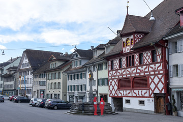 Medieval houses at Sempach on Switzerland