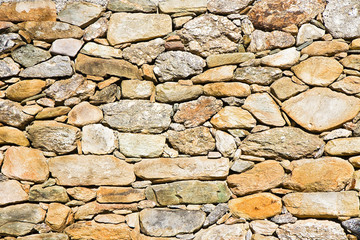 Embankment wall built with blocks of stone