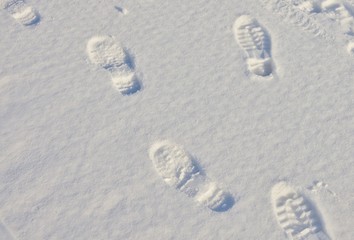 雪面の靴跡