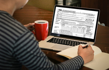 Time for Taxes Planning Money Financial Accounting Taxation and Individual income tax return form