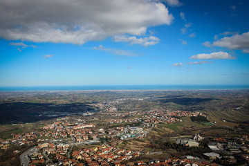 Panoramic view of San Marino from Titano Mount