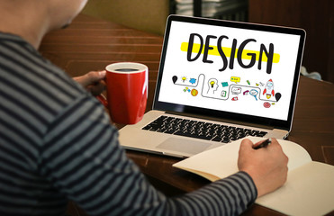 Fototapeta premium WORKFLOW design process from defining the problem Development Develop Workflow Graphic