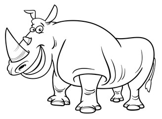 rhinoceros character coloring page