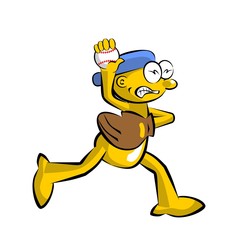 Funny baseball pitcher