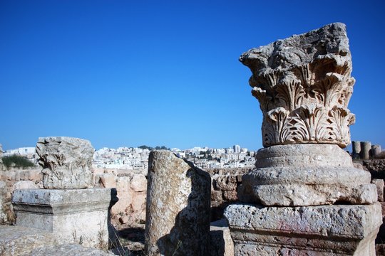 Ruins Of The Ancient City Of Jerash In Jordan, Middle East