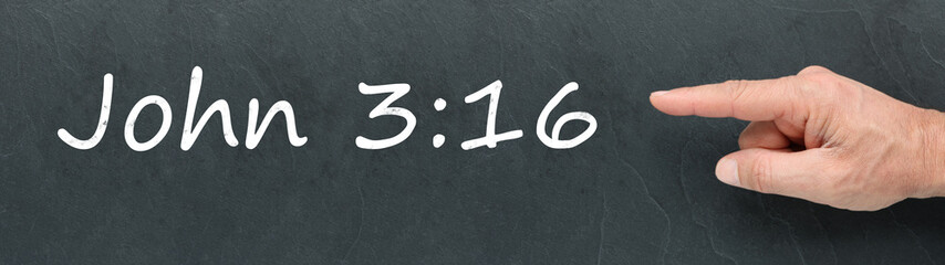John 3:16 on a blackboard 