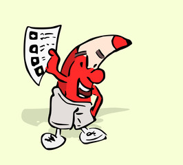 Stem potlood rode kleur