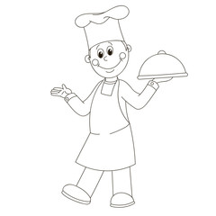Cook in an apron and cap.