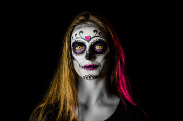 Girl in makeup witch halloween