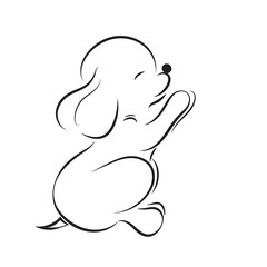 Vector image of a little puppy on white background