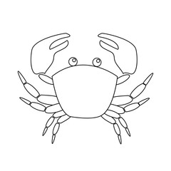 Contour image of crab isolated on white background.