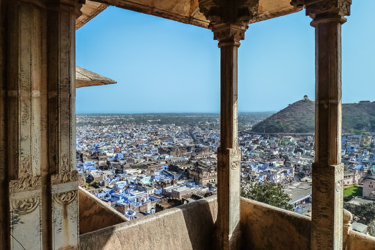 Panoramic view from Bundi Palace over Bundi, Rajasthan, India