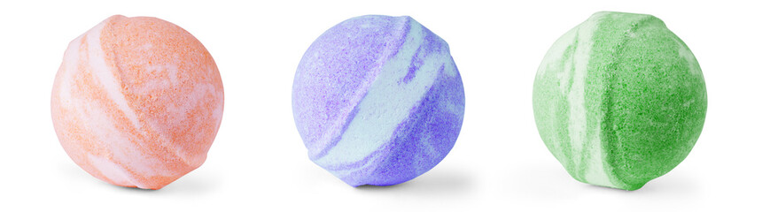Single bath bomb, isolated on the white set