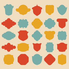 Big vector set of different color labels.