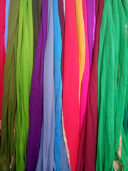 Colorful clothes for sale at store
