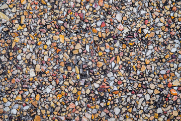 Close up of dirty pebbles floor