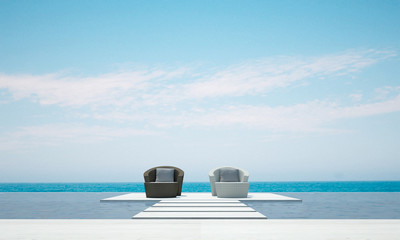 Fototapeta na wymiar outdoor lounge and sea view