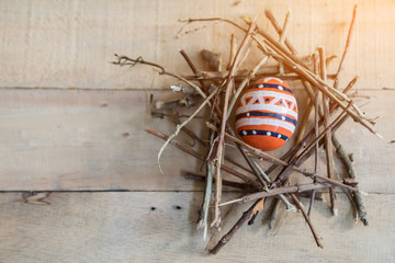 Easter eggs in the nest