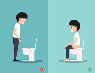 The right way to pee illustration