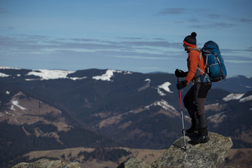 Fototapeta premium extreme campaign in the kanyena in the winter with a tent
