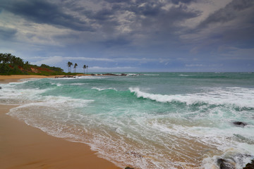 sea stormy beach landscape
