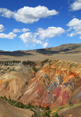 Deposit of colorful clay in Altai Mountains