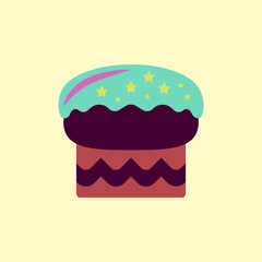 Vector illustration in flat style delicious cake
