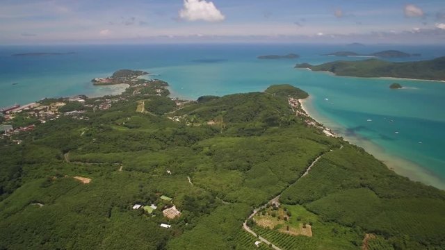 Cape Panwa and Koh Hae in Phuket Shot From a Drone
