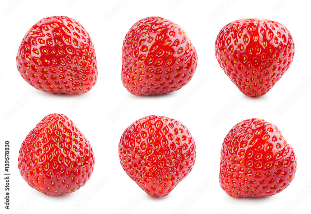 Wall mural strawberry. fresh berry isolated on white background.