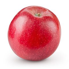 Red apple isolated on white background. Fresh raw organic fruit.