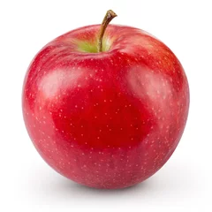 Fotobehang Red apple isolated on white background. Fresh raw organic fruit. © Tim UR