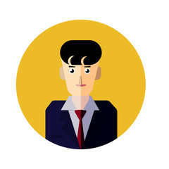vector businessman in blue suit flat avatar design