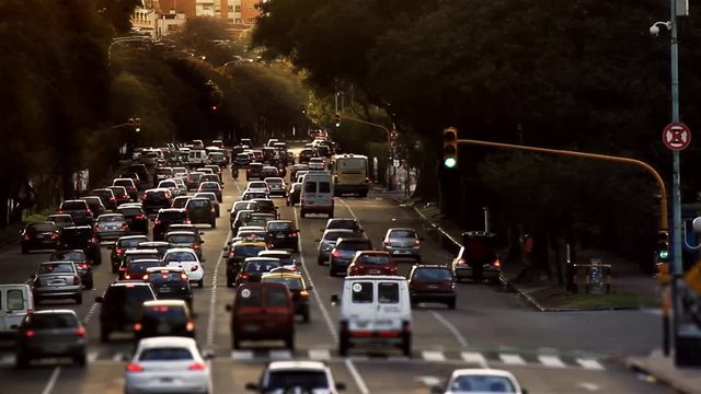 Traffic In Buenos Aires Avenue, Argentina