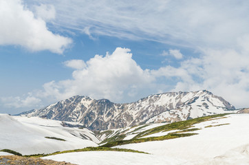 Snow mountain at japan alps tateyama kurobe alpine route
