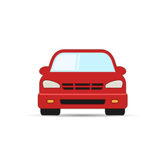 Car vector illustration, front view. Car icon.