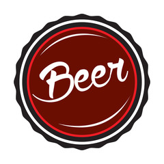 Isolated beer bottle cap on a white background, Vector illustratino