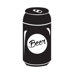 Isolated silhouette of a beer can, Vector illustration