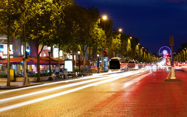 Champs Elysees avenue in Paris France