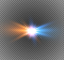 collision of two forces on a transparent background