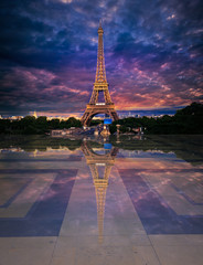 Eiffel Tower from Trocadero edited reflection