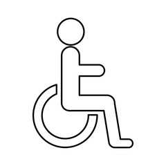 disable person in wheelchair silhouette vector illustration design