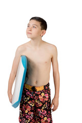 Teenage boy with a body board